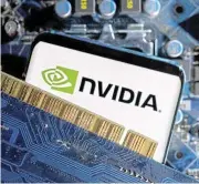  ?? /Reuters/File ?? Way ahead: Nvidia’s track record of 20 years of computer code helps make competitio­n with the $2.2-trillion company nearly impossible.