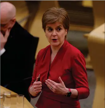  ?? Picture: Fraser Bremner ?? Nicola Sturgeon gave little detail on how daily life is expected to get back to normal
