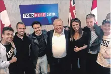  ?? PHOTO FROM FAITH GOLDY'S TWITTER ACCOUNT ?? Far right commentato­r Faith Goldy stands next to Premier Doug Ford for a photograph on Saturday at the annual at Ford Fest in Vaughan