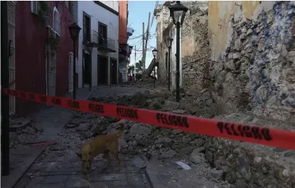  ?? ANDRÉS LOBATO ?? Daños por el pasado sismo del 19 de septiembre.