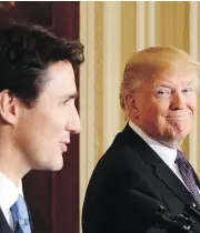  ?? SEAN KILPATRICK / THE CANADIAN PRESS FILES ?? Prime Minister Justin Trudeau will meet with U.S. President Donald Trump in Washington Wednesday. Former prime minister Stephen Harper is also in town.