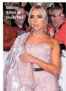  ??  ?? Gabby Allen at the NTAs