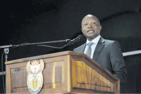  ?? Picture: Neil McCartney ?? WELCOME. Deputy President David Mabuza addresses the delegates during the opening of the Presidenti­al Health Summit at Birchwood Hotel in Boksburg on the East Rand, yesterday.