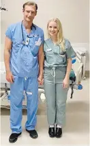  ??  ?? Kelly Phillips, with Dr. Evan Janzen: “We joke about getting married in the ICU together.”