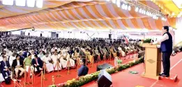  ?? ?? Union Law Minister Kiren Rijju speaking at the additional court complex inaugurati­on function in Madurai on Saturday