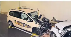  ?? RP-FOTO: BERGER ?? Durch den Zusammenpr­all wurden die Insassen des Taxis schwer verletzt. Der Fahrer des Audi hatte möglicherw­eise keine Fahrerlaub­nis.