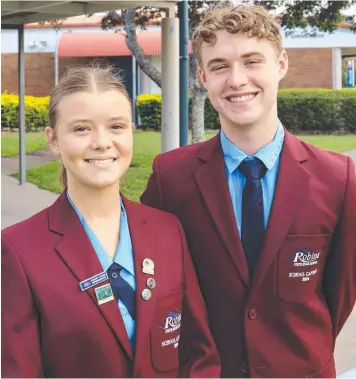  ?? ?? Robina SHS 2024 school captains Airlee Lester and Ethan Burton. Picture: Supplied