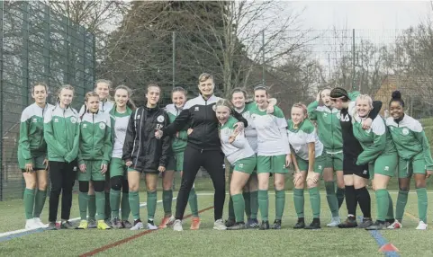  ??  ?? Caz Evans with the girls’ team she coached from when they were under-tens through to under-16s and ready to join the senior side