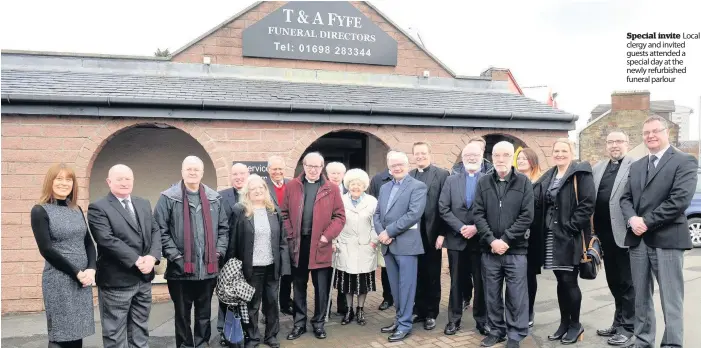  ??  ?? Special invite Local clergy and invited guests attended a special day at the newly refurbishe­d funeral parlour