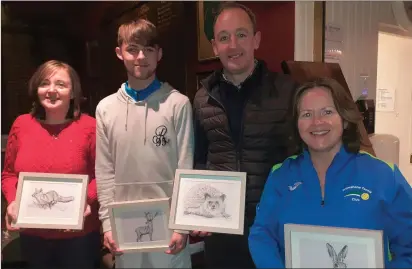  ??  ?? Dromahane Premier Division winning team, from left, Kris Dunne, Niall O’Sullivan, Martin Barrow and Ruth Haugh