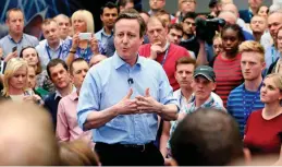  ??  ?? Direct: Cameron chats to Leeds voters before 2015 election