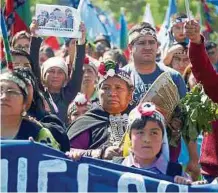 ?? ARCHIVO ?? Indígenas mapuches durante una protesta por sus derechos.