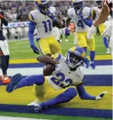  ?? MARCIO JOSE SANCHEZ/AP ?? Rams defensive back David Long snuffed out a Bears drive with an intercepti­on in the end zone in the first quarter Sunday.