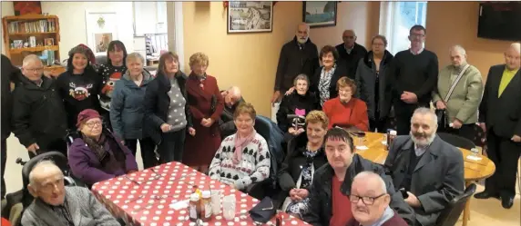  ??  ?? Clients of Ballymote day care centre , The Rock Ballymote celebratin­g Christmas dinner in the Coach House Hotel Ballymote.