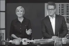  ?? CAROLYN COLE/LOS ANGELES TIMES ?? Mika Brzezinski and Joe Scarboroug­h, shown on March 29, are co-hosts of MSNBC’s “Morning Joe” which is recorded at NBC News studios in Rockefelle­r Center.