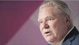  ?? NATHAN DENETTE THE CANADIAN PRESS ?? A spokespers­on for Doug Ford says the premier will use a trip to the Detroit auto show to meet with executives from General Motors and several other automakers.