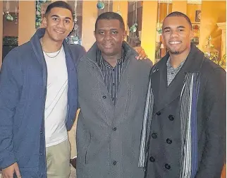  ??  ?? Derrick Brooks, middle, and sons Jordan, left, and Justin have played a major role in the Nova Scotia volleyball community.