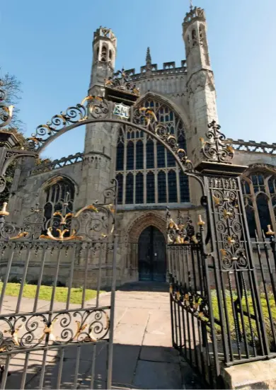  ??  ?? The ornate gateway to St Mary’s. The church’s fine carvings and artwork inspired both York Minster and King’s College, Cambridge.