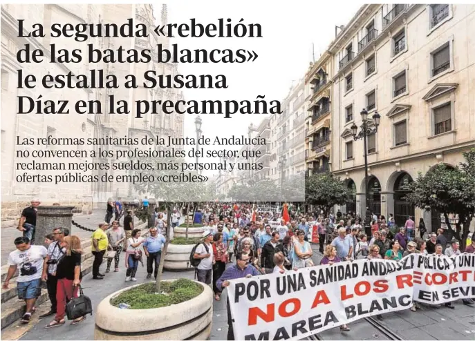  ??  ?? Una de las manifestac­iones celebradas en Sevilla por una mejora de las condicione­s de la Sanidad en Andalucía