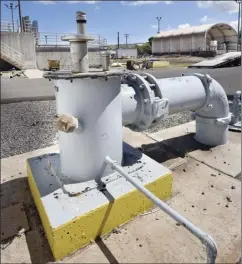  ?? The Maui News MATTHEW THAYER photo ?? An injection well at the Lahaina Wastewater Reclamatio­n Treatment Facility pumps treated water from the sewage system into the ground in this photo taken in September. The four injection wells at the facility are the focal point of a federal Clean Water Act case before the U.S. Supreme Court.