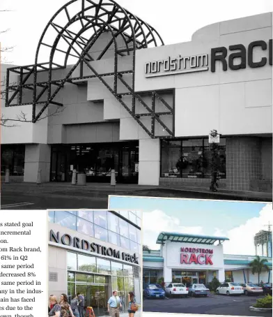 ??  ?? A look at how the Nordstrom Rack storefront has evolved through the years