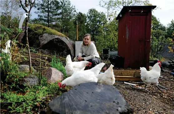  ?? Bild: Malin Rindvik ?? Angelica Lorentzon drömmer vidare om ett större kök, trädäck, eventuellt ett eller flera växthus och ett större arbetshus på tomten.