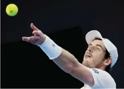  ??  ?? BEIJING: Andy Murray of Britain serves against Andrey Kuznetsov of Russia during the men’s single second round of the China Open tennis tournament in Beijing yesterday. Murray won 6-2 6-1. —AFP