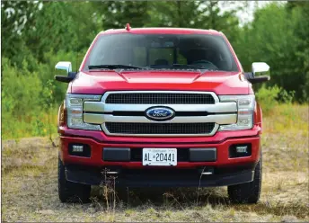  ??  ?? The 2018 Ford F150 Power Stroke diesel is powered by a turbocharg­ed, 3.0-litre, V6 diesel engine capable of 250 horsepower and 440 lb.-ft. of torque.