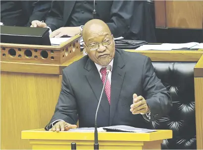  ?? Picture: GCIS ?? TORRID TIME. President Jacob Zuma responds to questions in the National Assembly in Cape Town yesterday.