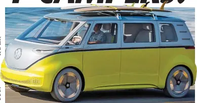  ??  ?? Vintage . . . with a twist: VW’s proposed relaunched battery-powered camper van