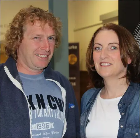  ??  ?? John Kinsella and Deirdre Doyle were at the Declan O’Rourke concert in the Presentati­on Centre, Enniscorth­y.