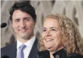  ?? — CP FILES ?? Prime Minister Justin Trudeau appointed former astronaut Julie Payette as governor-general.