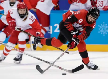  ??  ?? Hamilton’s Sarah Nurse, right, is playing in her first Winter Olympic Games. The 23-year-old has plenty of internatio­nal hockey experience, however, including a gold-medal win at the 2013 under-18 women’s championsh­ip in Finland. Frank Franklin II/The...