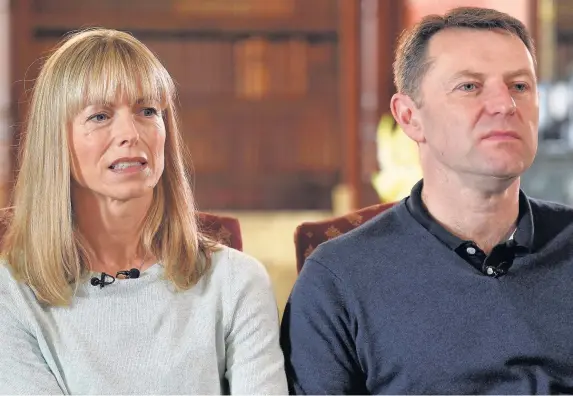  ?? JOE GIDDENS ?? Kate and Gerry McCann during an interview with the BBC’s Fiona Bruce at Prestwold Hall in Loughborou­gh