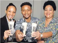  ??  ?? From left: Diana Kellier, Steven Cornwall, and Shanoya Edwards delighted after trying the new coffee-creamy goodness.