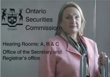  ?? PETER J. THOMPSON/FILES ?? “We are … quite concerned,” said Maureen Jensen, chair of the Ontario Securities Commission, about the mania over ICOs, or initial coin offerings. “People really should (be careful). Don’t jump on the bandwagon — know what you’re buying.”