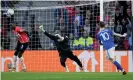  ?? ?? James Maddison levels for Leicester in the 77th minute. Photograph: Soccrates Images/Getty Images