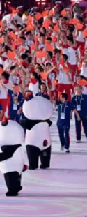 ?? ?? The Chinese delegation at the opening ceremony of the 31st FISU Summer World University Games in Chengdu, Sichuan Province in southwest China, on July 28
