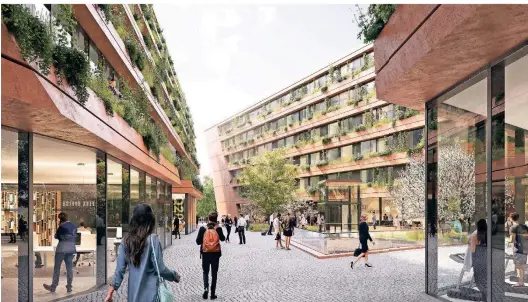  ??  ?? Mehr Natur, mehr Lebensqual­ität: Das geplante Stuttgarte­r Projekt Q20 mit Fassadenbe­grünung hat bei einem Architektu­rwettbewer­b im Sommer den ersten Preis gewonnen.