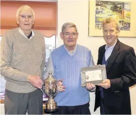  ??  ?? Top award Bill McCubbin, Peter Mason and Cllr Brian Connolly