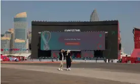  ?? ?? The 40,000-capacity Al-Bidda fan park will be the main hub for supporters but shade is in short supply. Photograph: Tom Jenkins/The Guardian