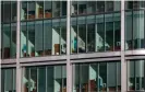  ?? Photograph: Bloomberg/Getty Images ?? Empty offices in Canary Wharf, London, last week.