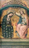  ?? L’opera ?? Incoronazi­one della Vergine è attribuita al pittore trecentesc­o bolognese Simone di Filippo Benvenuti, noto come Simone dei Crocifissi