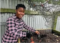  ?? PHOTO: MIRI SCHROETER/FAIRFAX NZ ?? Sabina Mensah is researchin­g how many people compost in Palmerston North.