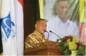  ?? ROBERTUS RISKY/JAWA POS ?? WAWASAN KEBANGSAAN: Ryamizard Ryacudu mengisi kuliah umum di UPN Veteran Jatim kemarin.