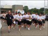  ?? ZACH SRNIS — THE MORNING JOURNAL ?? The Lorain High School Marching Band plays during the United Way of Greater Lorain County annual Campaign Kickoff.