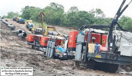  ??  ?? Cross section of equipment at the site in Ajaokuta during the flag of AKK project