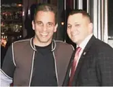  ??  ?? Comedian Sebastian Maniscalco ( left) and a Chicago Cut employee. COURTESY OF CHICAGO CUT