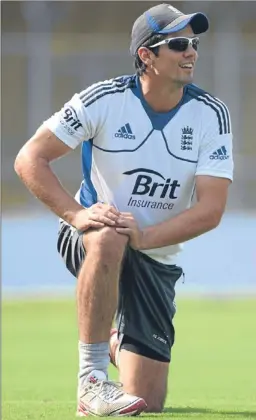  ??  ?? Alastair Cook stretches during a nets session.