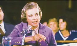  ?? KEYSTONE/HULTON ARCHIVE ?? Sandra Day O’Connor testifies at a judicial hearing in 1981.
